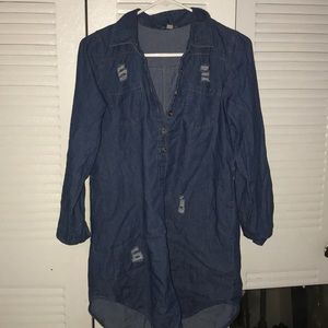 Denim distress dress